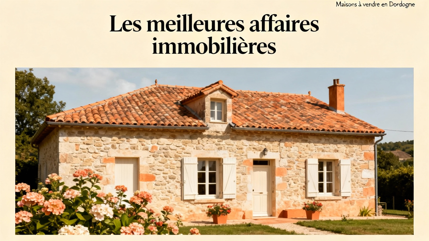 Maisons à vendre en dordogne : prix en baisse et bonnes affaires 1 Les meilleures affaires immobilières