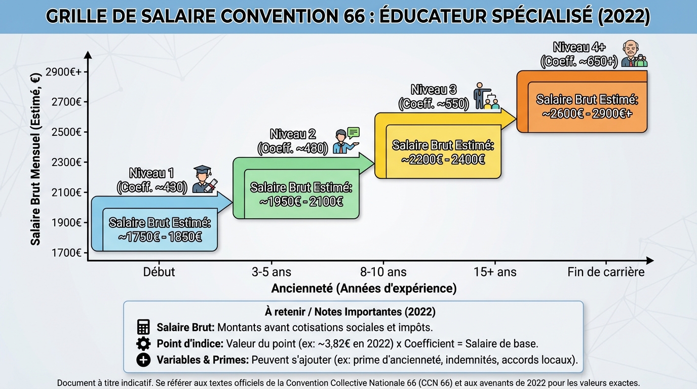 Grille de salaire convention 66 éducateur spécialisé 2022 1 Grille de salaire 2022
